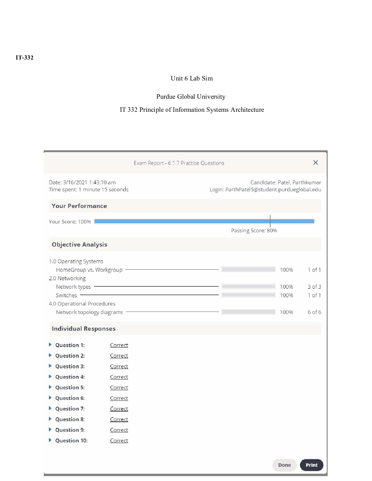 Preview image for IT332 Unit 6 Lab.docx    IT-332  Unit 6 Lab Sim  Purdue Global University  IT 332 Principl